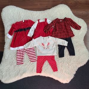 Lot of Christmas/Holiday/Winter outfits for baby girl 3 months